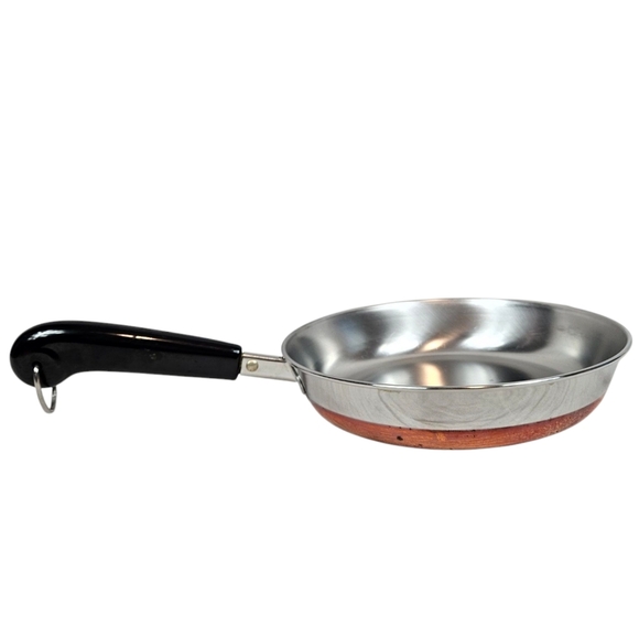 Vintage Revere Ware 9" Copper Clad Bottom Frying Pan Sautee Pan Made in USA - Picture 3 of 8